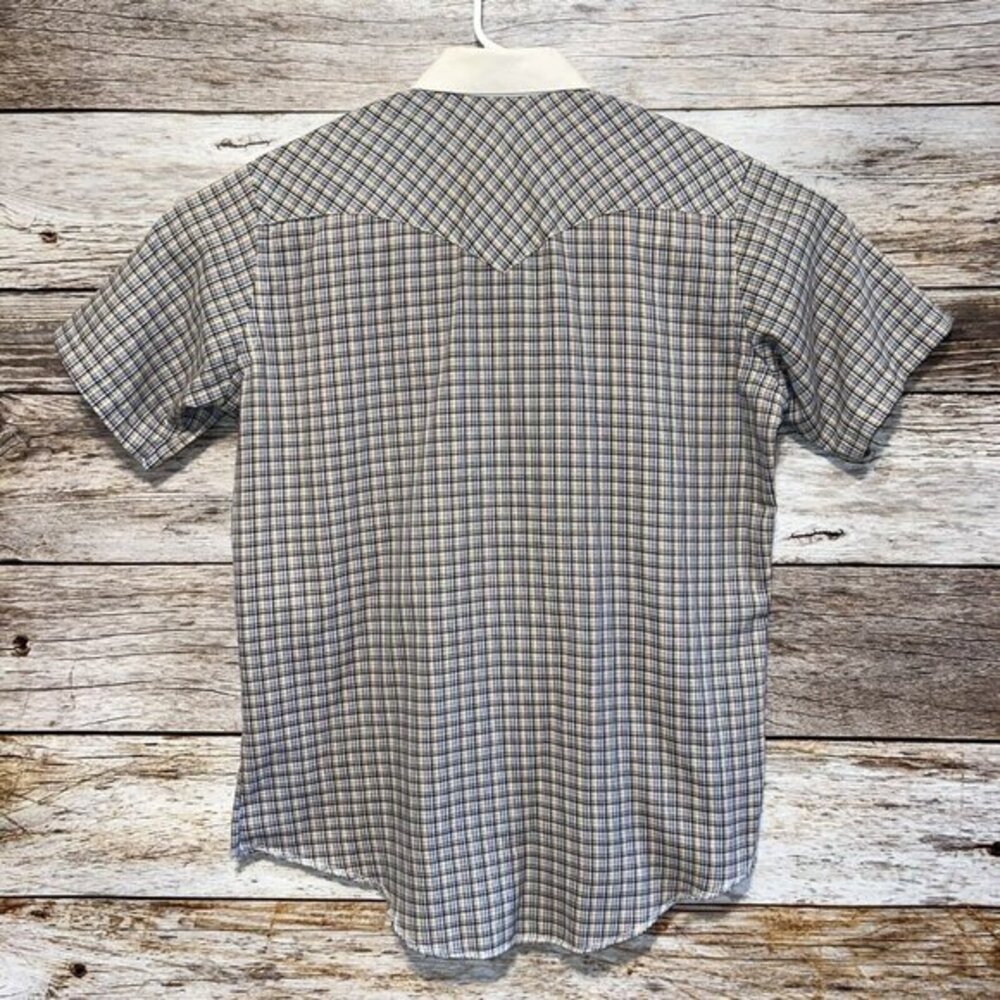 Wrangler Long Tails Cowboy Cut Shirt Large Single Needle Stitch USA Made 70s vtg - Picture 2 of 7